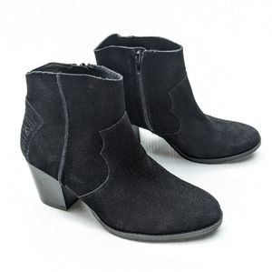 CROWN VINTAGE Clementine black suede heeled ankle booties